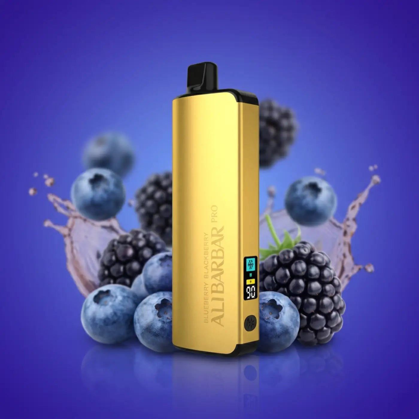 Gold-colored aluminum-bodied alibar pro vaporizer with sleek rectangular design and black accents ice adjust feature