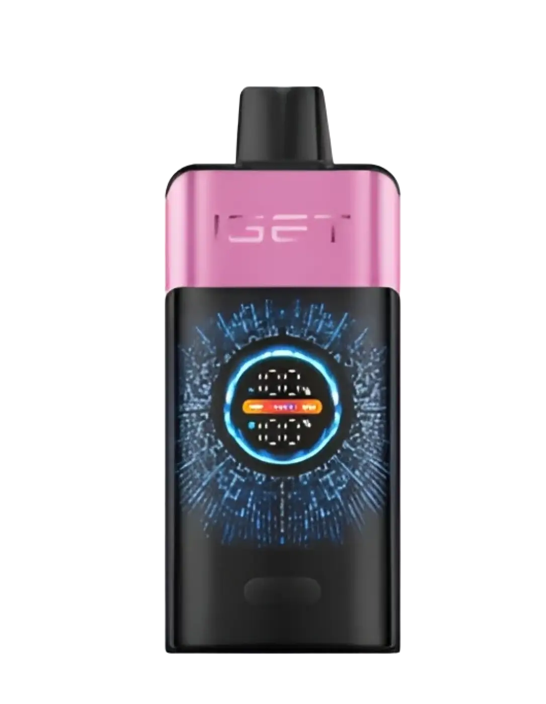Iget one chup@ chups cherry vape pen in pink and black with glowing blue digital display from iget pro iget vapes